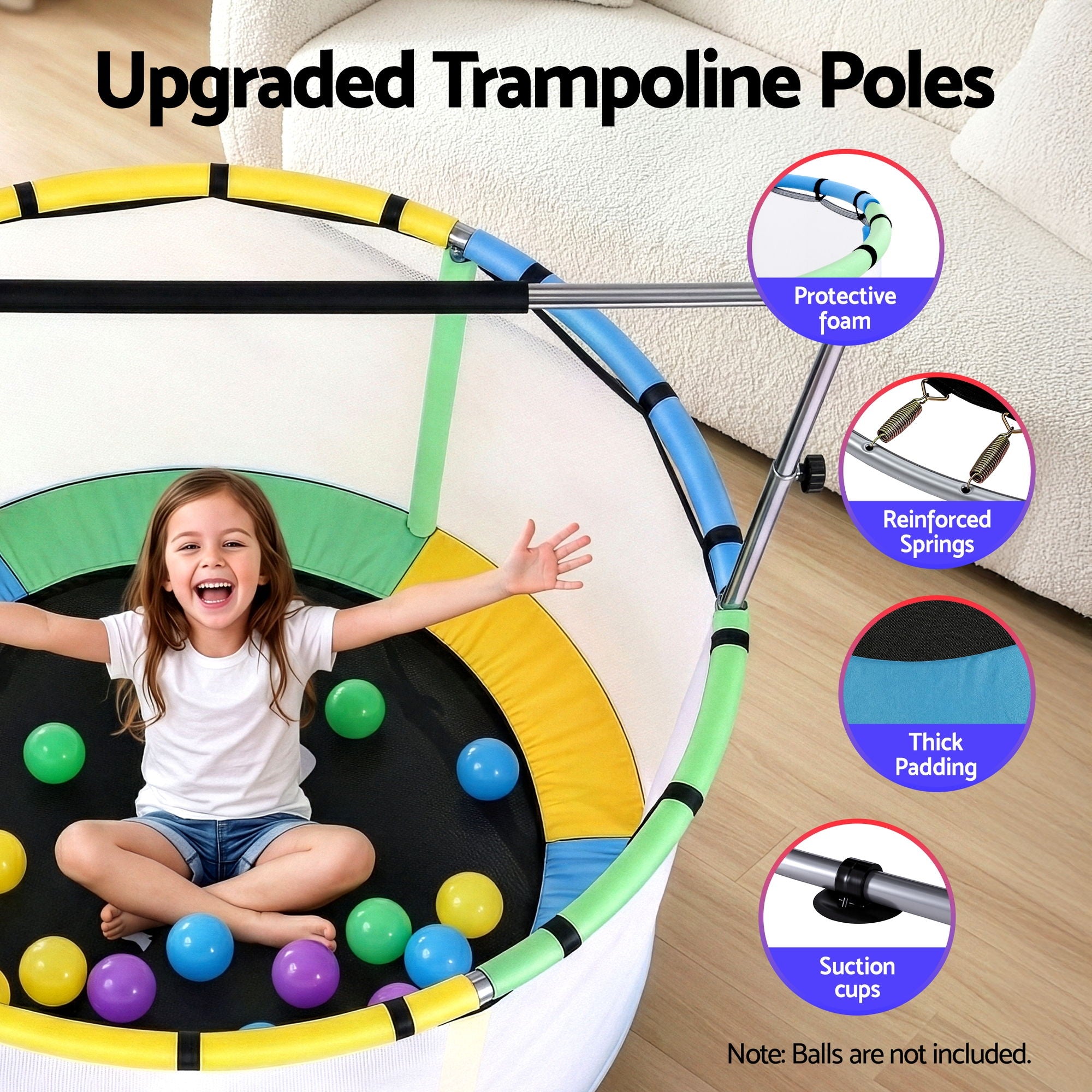 Everfit 55inch Trampoline Kids Rebounder with Basketball Set Sandbag Boxing Game-Sports & Fitness > Trampolines > Trampolines & Accessories-PEROZ Accessories