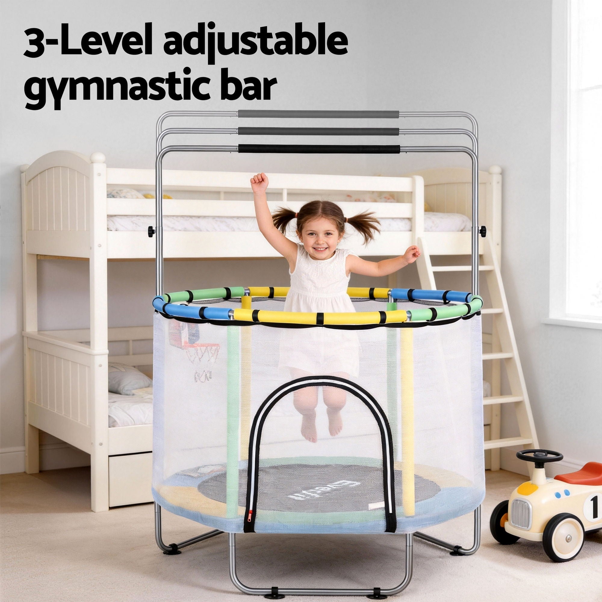 Everfit 55inch Trampoline Kids Rebounder with Basketball Set Sandbag Boxing Game-Sports & Fitness > Trampolines > Trampolines & Accessories-PEROZ Accessories