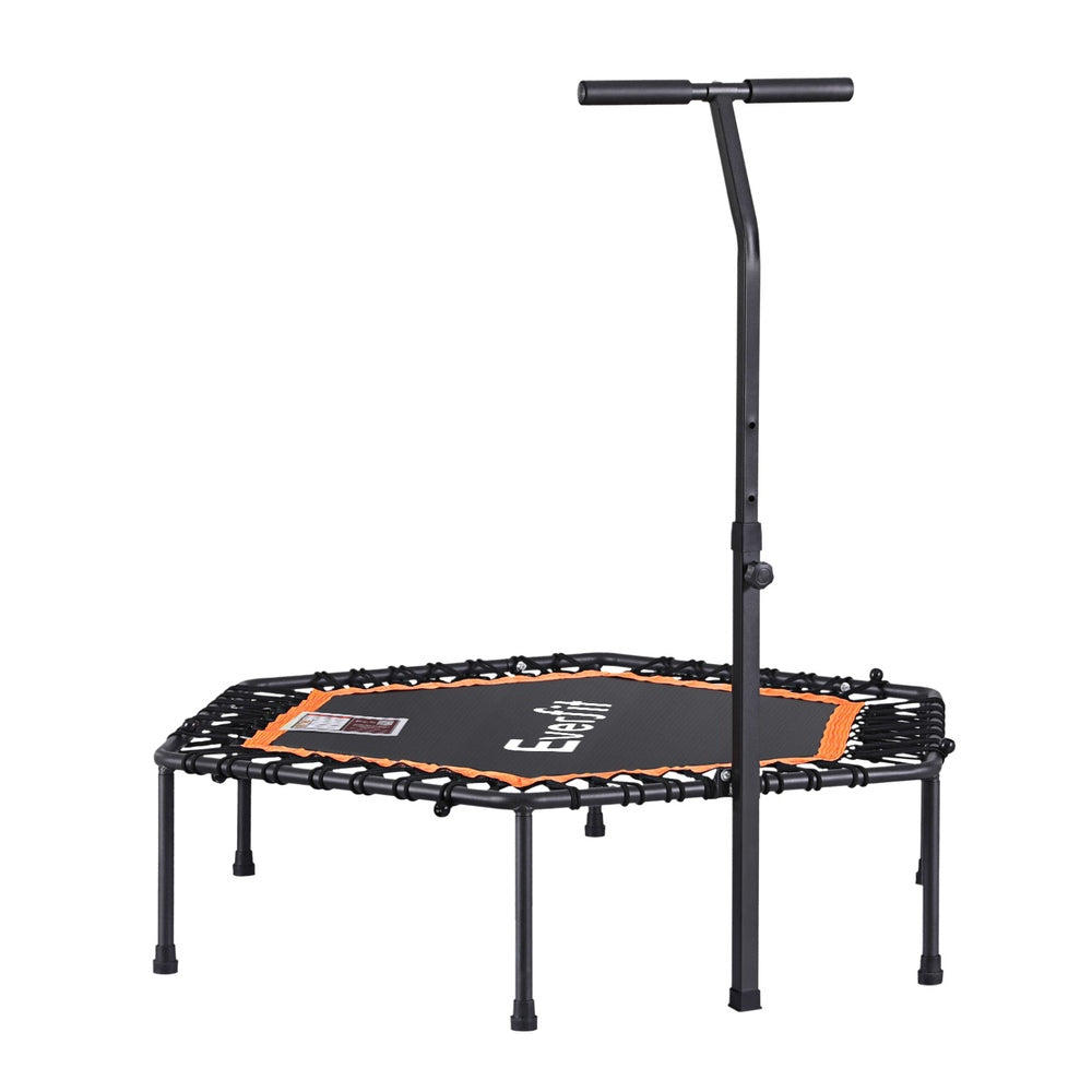 Everfit 51inch Hexagon Fitness Trampoline Rebounder Adjustable Handrail Orange-Sports & Fitness > Trampolines > Trampolines & Accessories-PEROZ Accessories