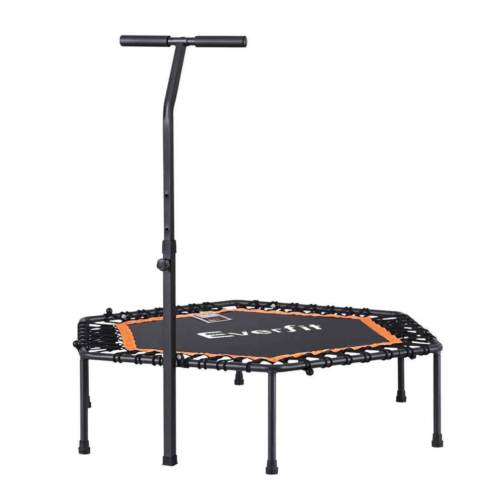 Everfit 51inch Hexagon Fitness Trampoline Rebounder Adjustable Handrail Orange-Sports & Fitness > Trampolines > Trampolines & Accessories-PEROZ Accessories