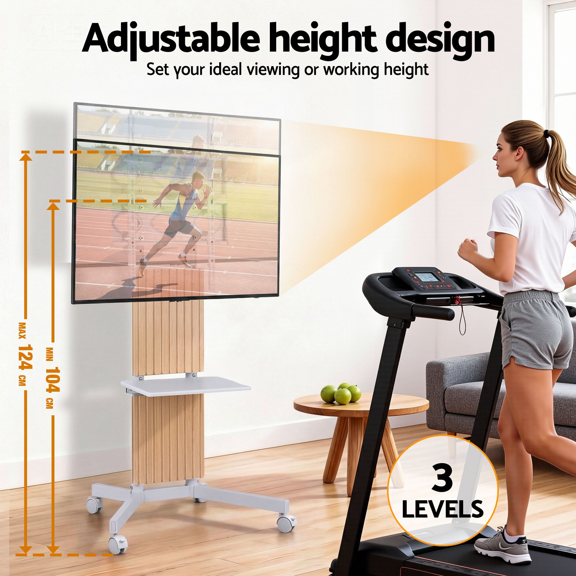 Artiss Mobile TV Floor Stand for 32-65" Mount Bracket Universal Adjustable Height with Wheels-Furniture > Living Room > TV Units-PEROZ Accessories