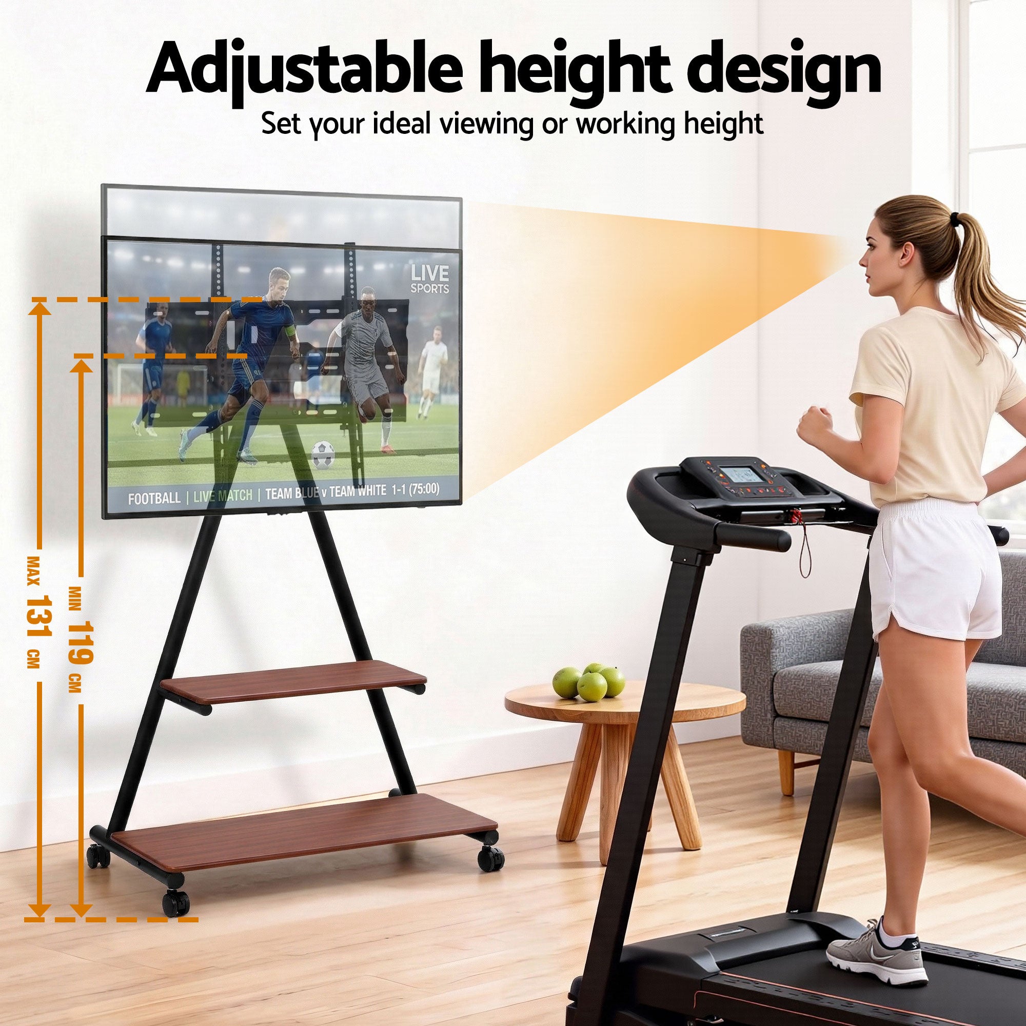 Artiss Mobile TV Stand Rolling Cart Wheels 32-75" Heavy Duty 133kg Mount Bracket-Furniture > Living Room > TV Units-PEROZ Accessories