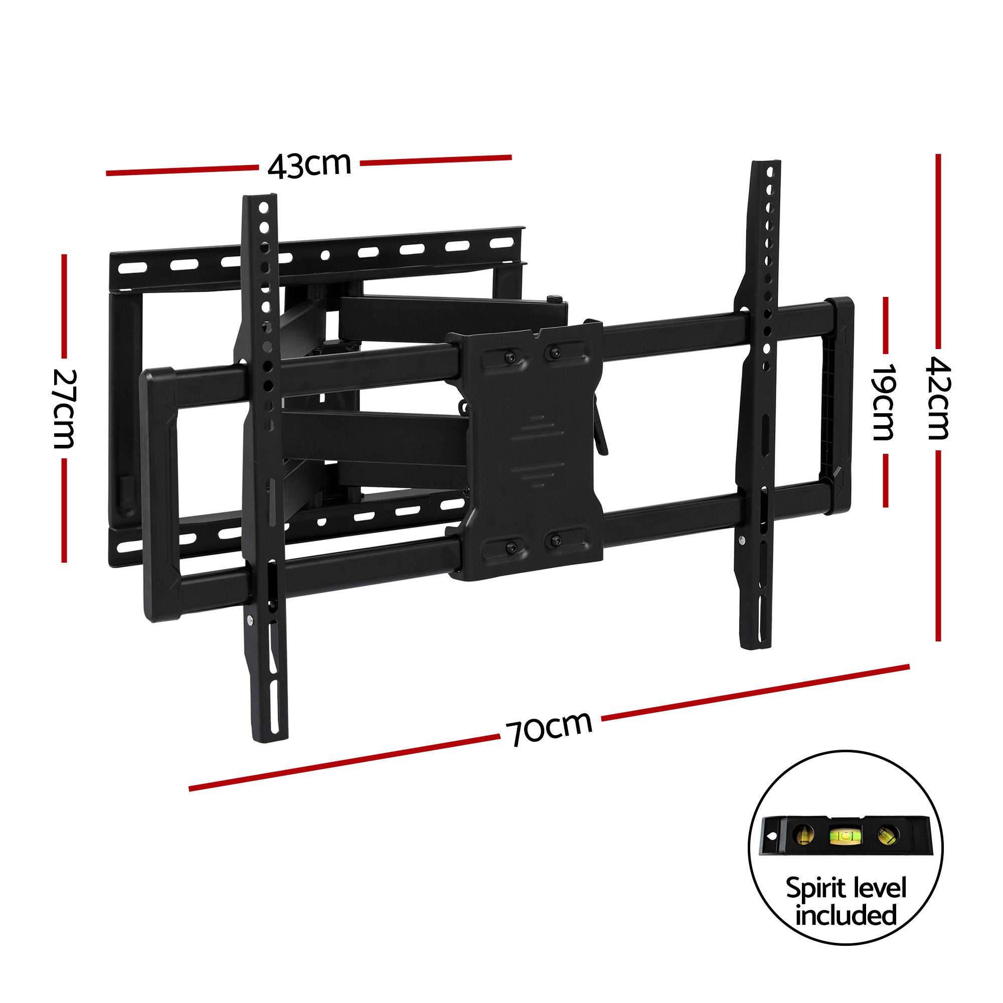Artiss TV Wall Mount Bracket for 37" - 85" TVs Swivel Tilt Extendable Full Motion-Appliances > TV > TVs & Accessories-PEROZ Accessories