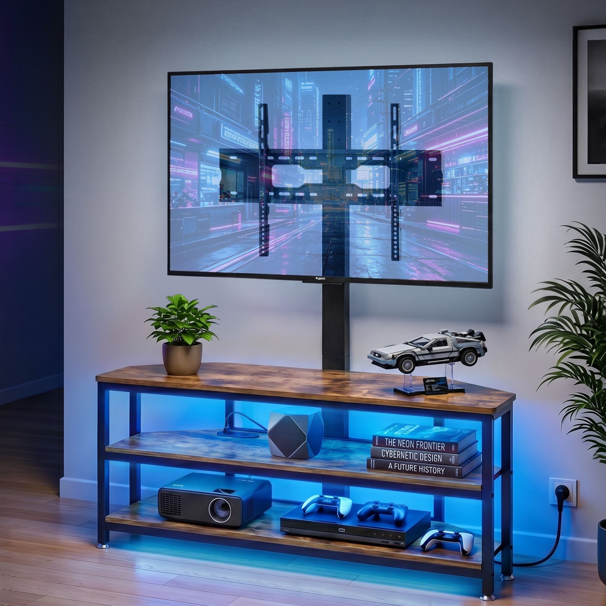 Artiss Corner TV Stand 32-70" w/ Mount LED Lights & Power Outlet Space Saving-Furniture > Living Room > TV Units-PEROZ Accessories