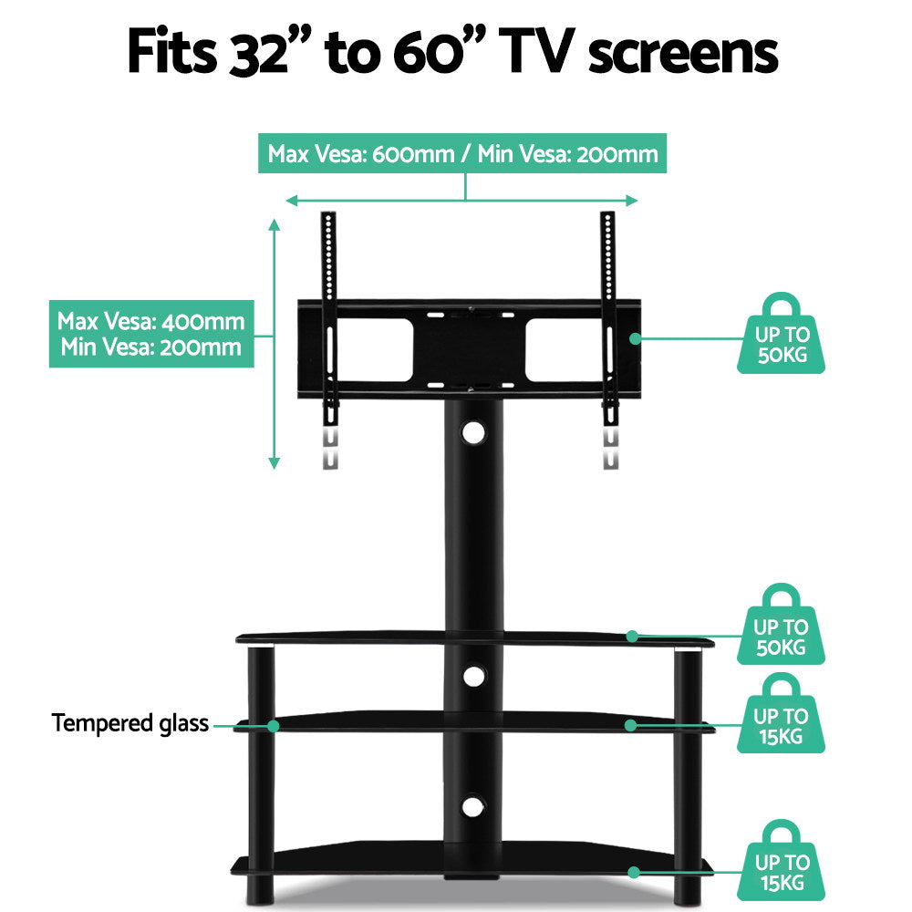 Artiss TV Stand Mount Bracket for 32"-60" LED LCD 3 Tiers Storage Floor Shelf-TV & Monitor Mounts-PEROZ Accessories
