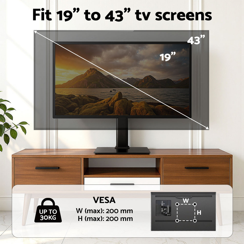 Artiss TV Stand Bracket for 19 - 43 inch TVs Table Top Desktop Universal Swivel-Furniture > Living Room > TV Units-PEROZ Accessories