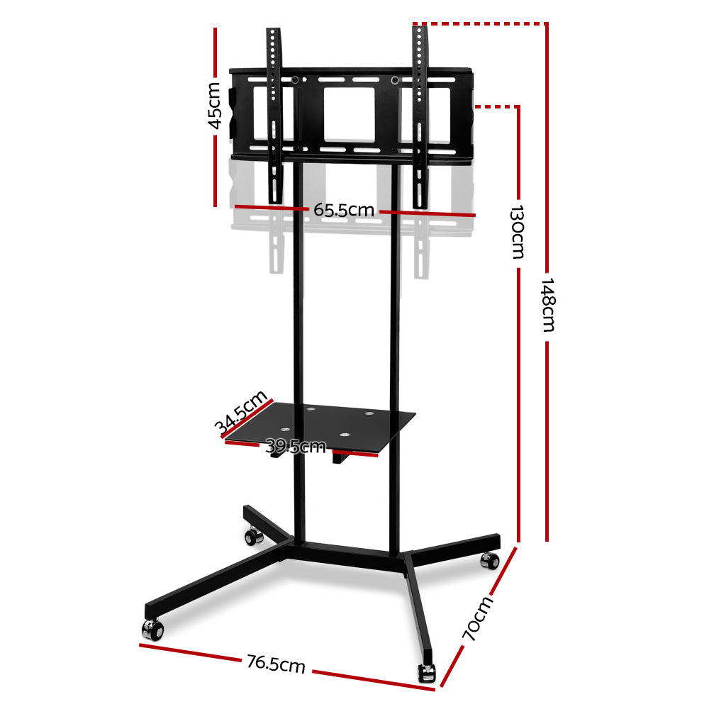 Artiss Mobile TV Stand for 32"-65" TVs Mount Bracket Portable Shelf Trolley Cart-Audio & Video > TV Accessories-PEROZ Accessories