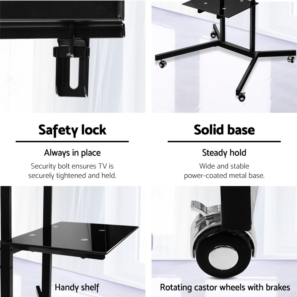 Artiss Mobile TV Stand for 32"-65" TVs Mount Bracket Portable Shelf Trolley Cart-Audio & Video > TV Accessories-PEROZ Accessories