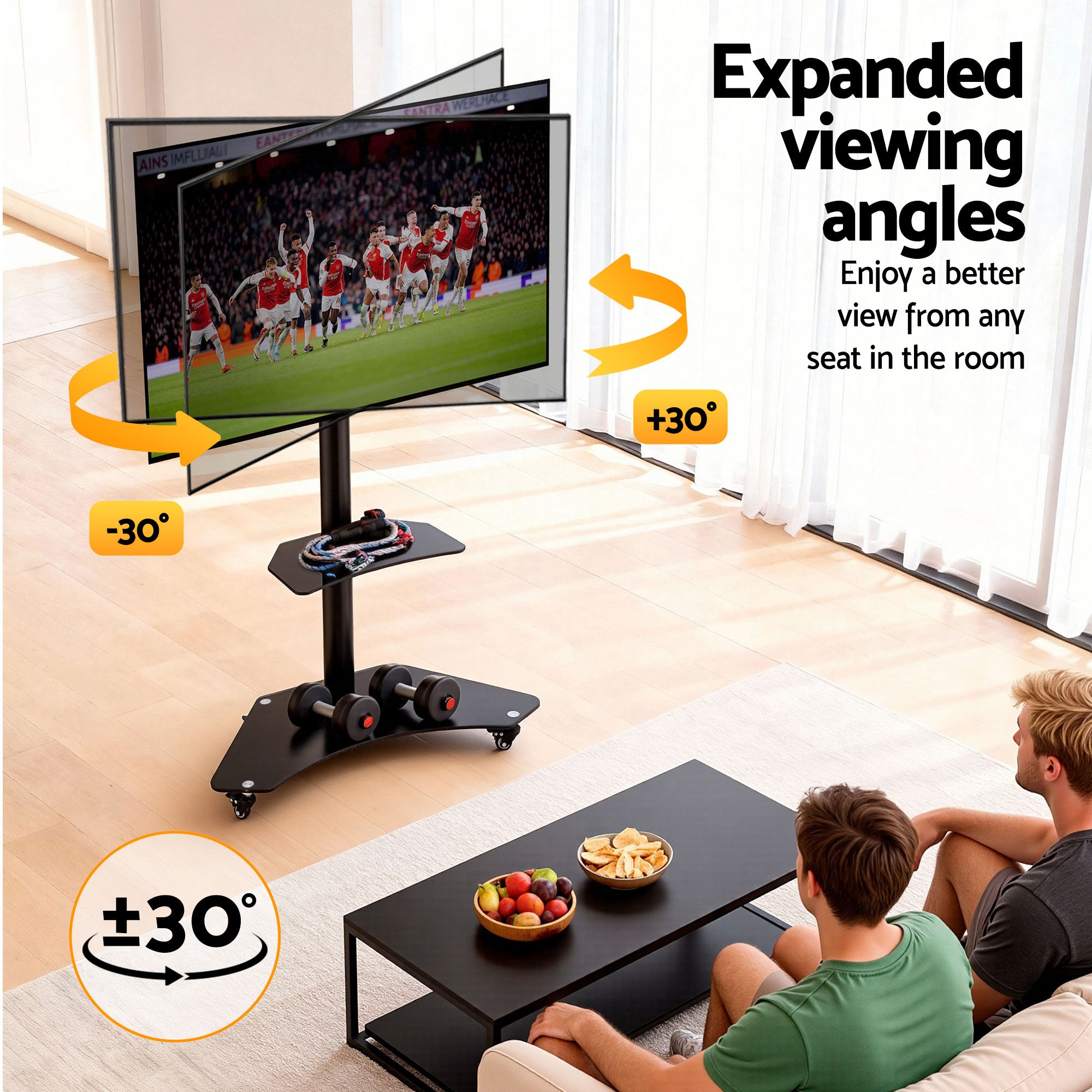 Artiss 40-100" TV Stand Mount Bracket Universal Adjustable Height with Wheels-Furniture > Living Room > TV Units-PEROZ Accessories