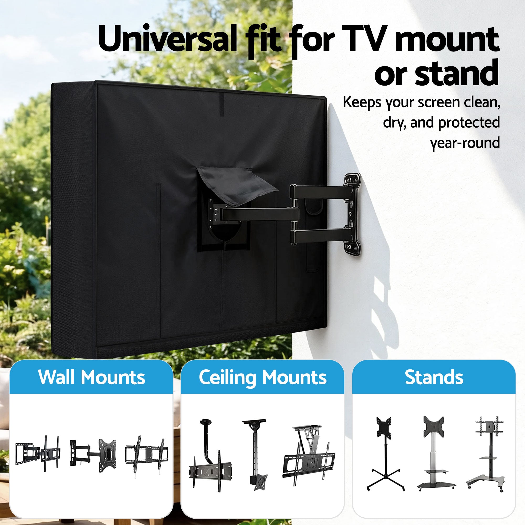 Artiss 40-43 Inch TV Cover Waterproof Outdoor Patio Flat Television Protector-Appliances > TV > TVs & Accessories-PEROZ Accessories
