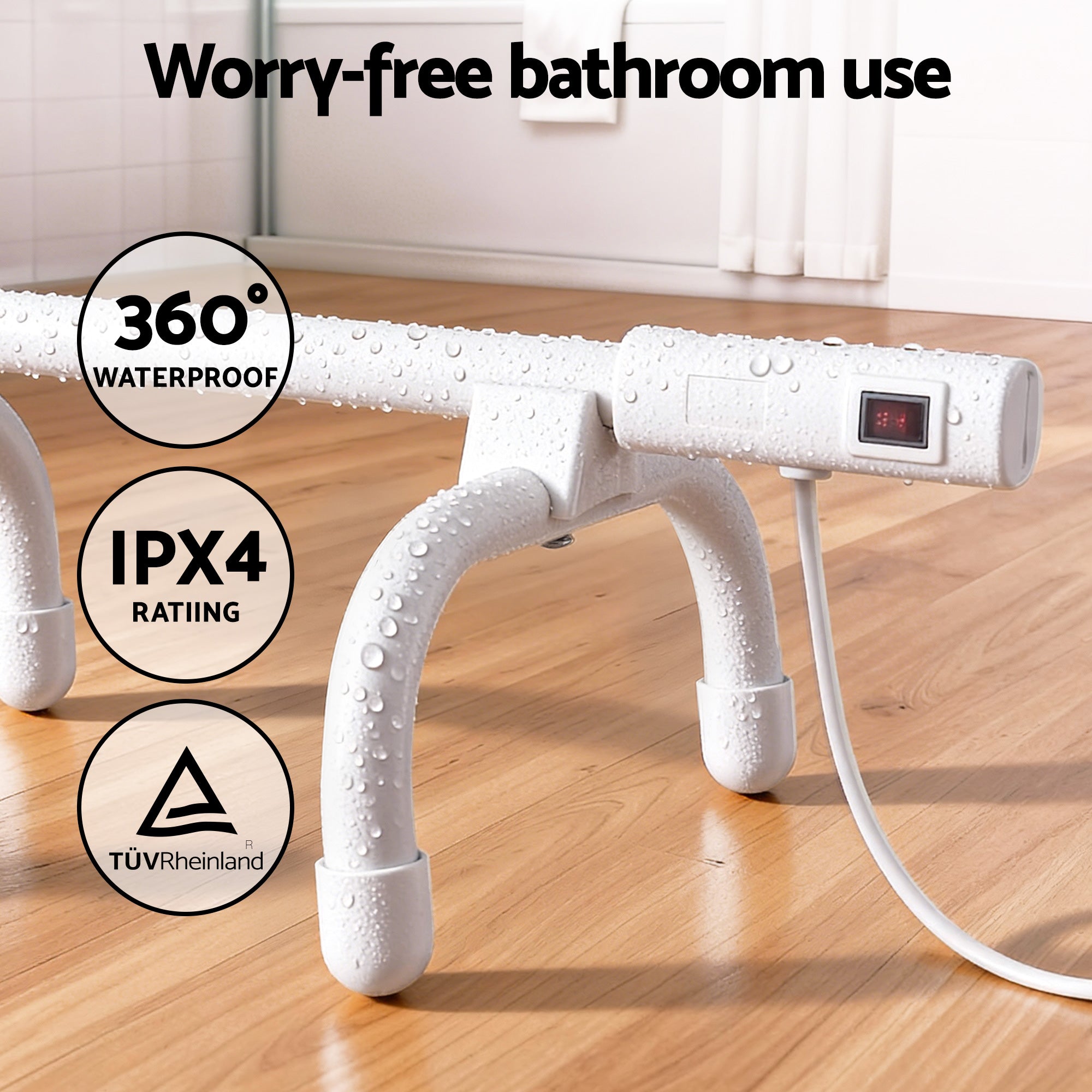 Devanti Heated Towel Rail Freestanding Wall Mounted S-Shape Electric Warmer Rack-Home & Garden > Bathroom Accessories > Towel Racks & Holders-PEROZ Accessories
