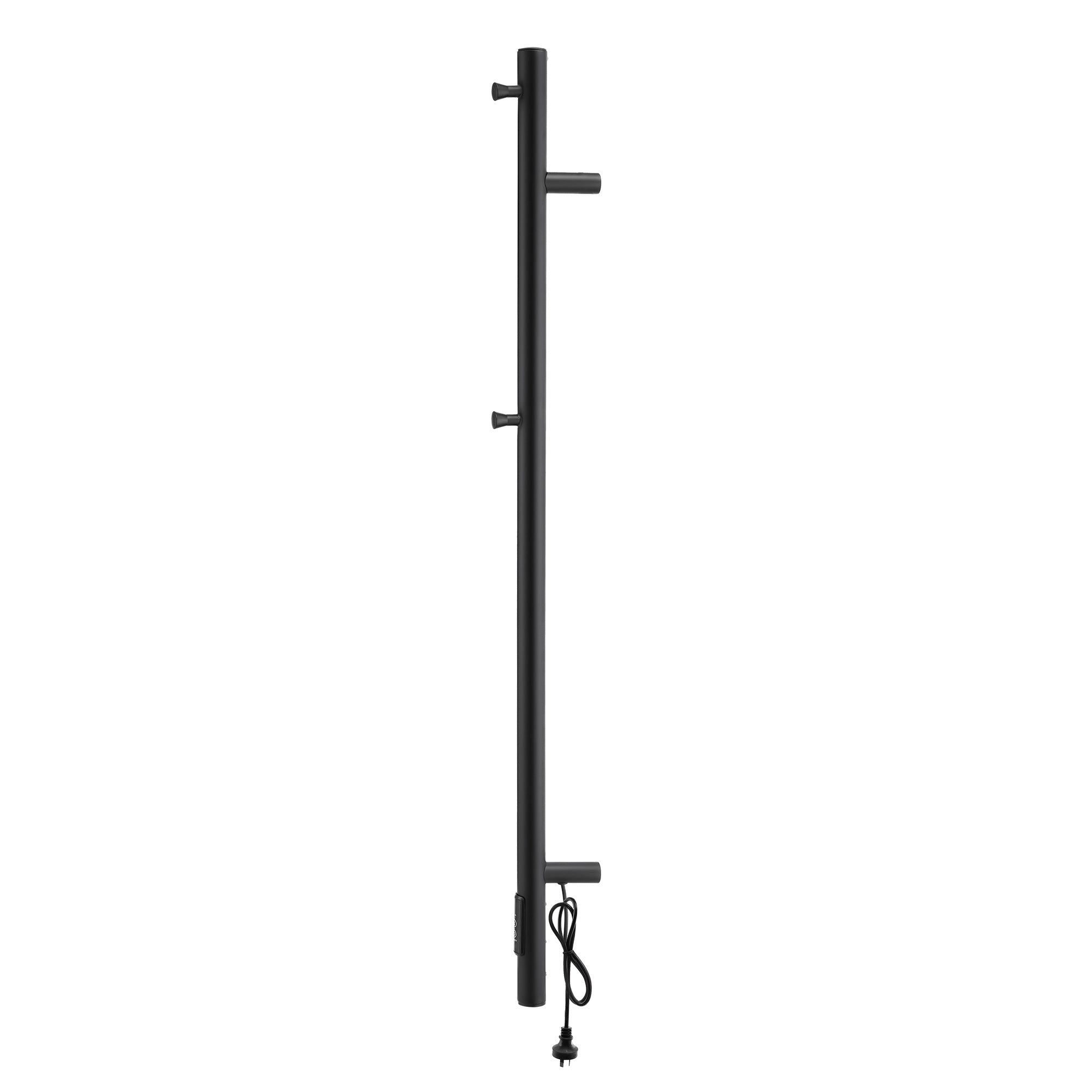 Devanti Heated Towel Rail with Timer Vertical Electric Heater Warmer Rack Black-Home & Garden > Bathroom Accessories > Towel Racks & Holders-PEROZ Accessories