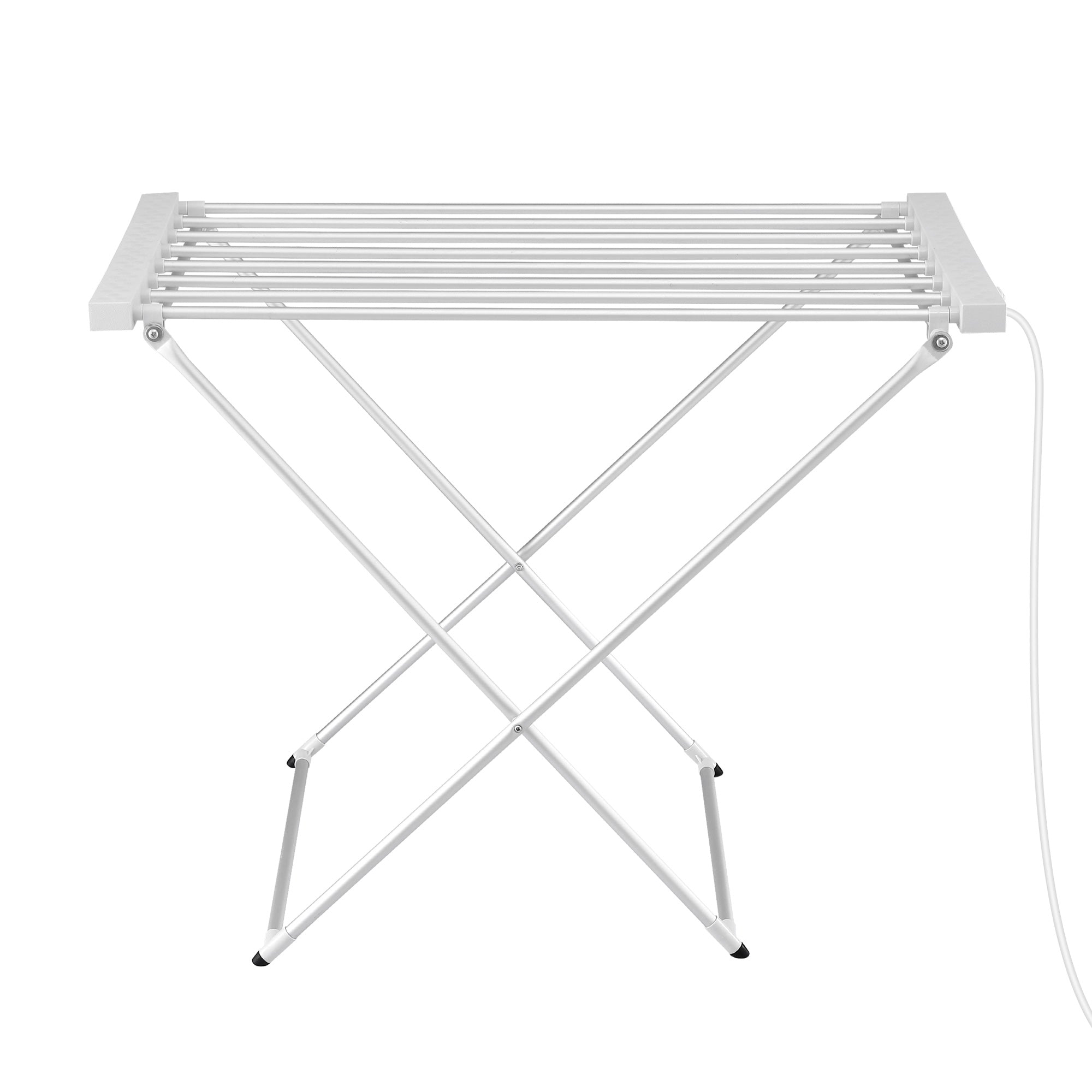 Devanti Heated Towel Rail Electric Clothes Airer Foldable Drying Rack 8 Bars-Home & Garden > Bathroom Accessories > Towel Racks & Holders-PEROZ Accessories