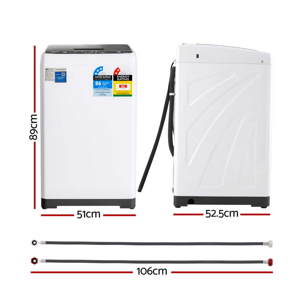 Devanti 6kg Top Load Washing Machine White-Appliances > Washers, Dryers & Irons > Washing Machines-PEROZ Accessories