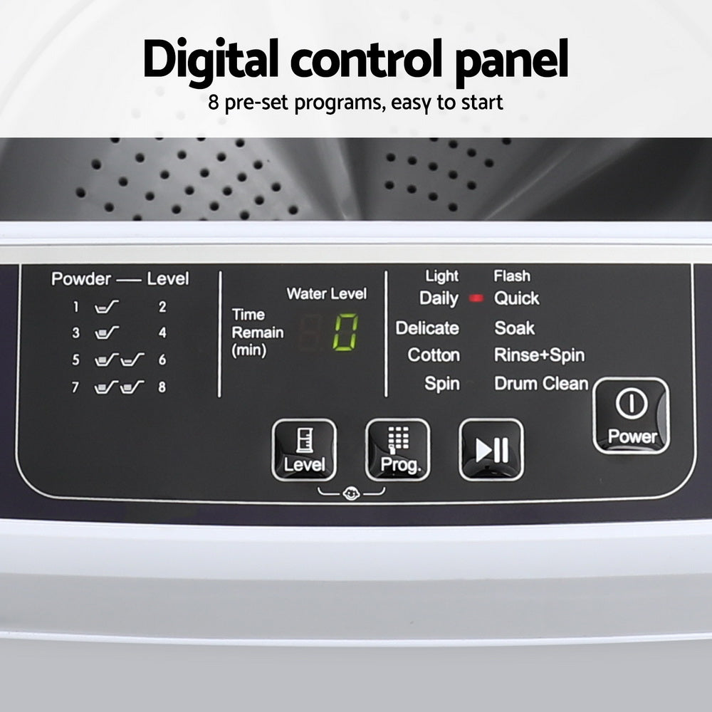 Devanti 6kg Top Load Washing Machine White-Appliances > Washers, Dryers & Irons > Washing Machines-PEROZ Accessories