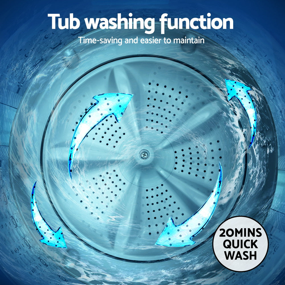 Devanti 6kg Top Load Washing Machine White-Appliances > Washers, Dryers & Irons > Washing Machines-PEROZ Accessories