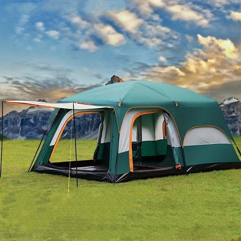 Tasman 3-5 Person Tent Camping Hiking Festival Pop Up Sleeping - Green-Outdoor Recreation > Camping > Tents-PEROZ Accessories