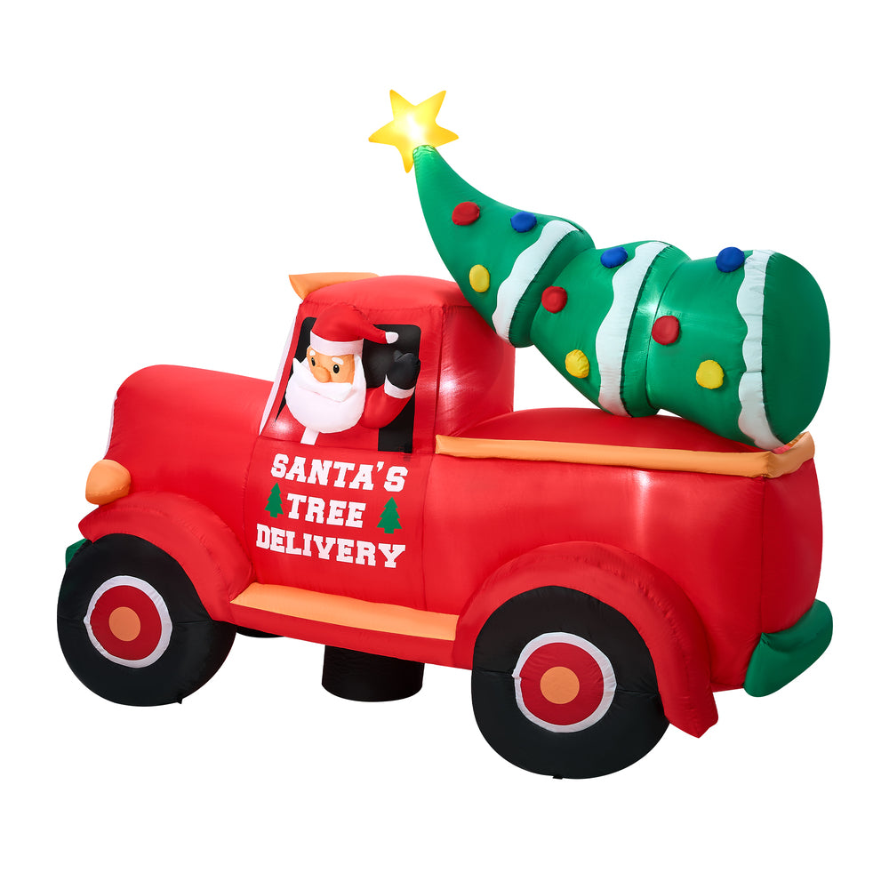 Tinseltown 2.2M Christmas Inflatable Santa Truck with LED Lights-Christmas Inflatable-PEROZ Accessories
