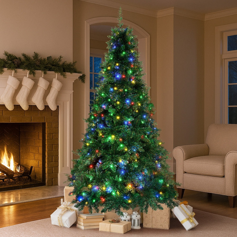 Tinseltown LED Christmas Tree 2.4M 8FT Multi Colour Lights 8 Flash Modes-Christmas Tree-PEROZ Accessories