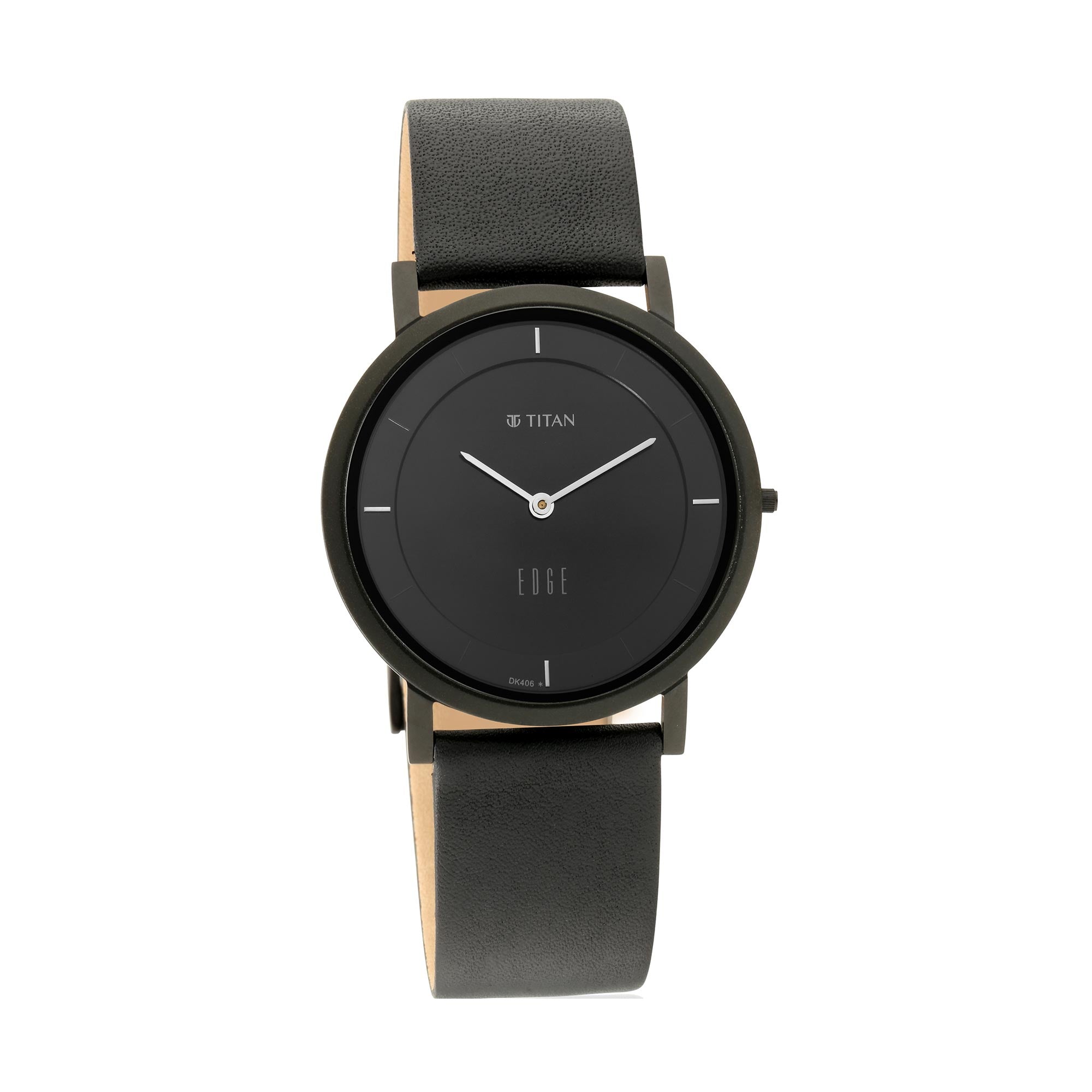 Titan Edge Black Dial Quartz Leather Strap Watch for Men-PEROZ Accessories