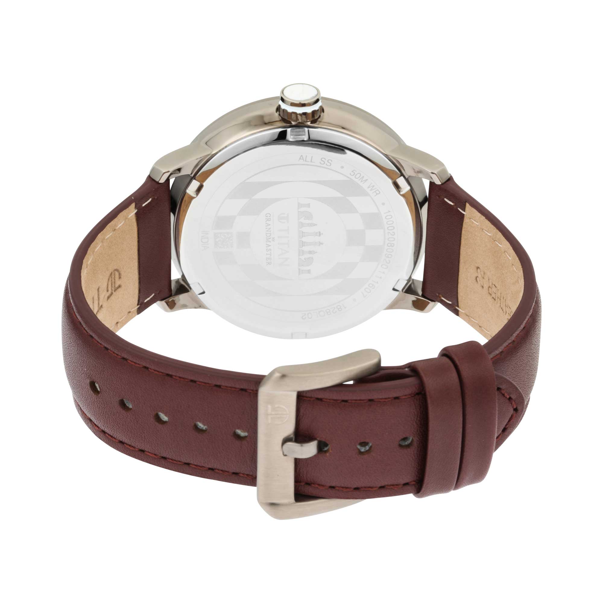 Titan Grandmaster White Dial Analogue with Day and Date Stainless Steel Strap Watch for Men-PEROZ Accessories