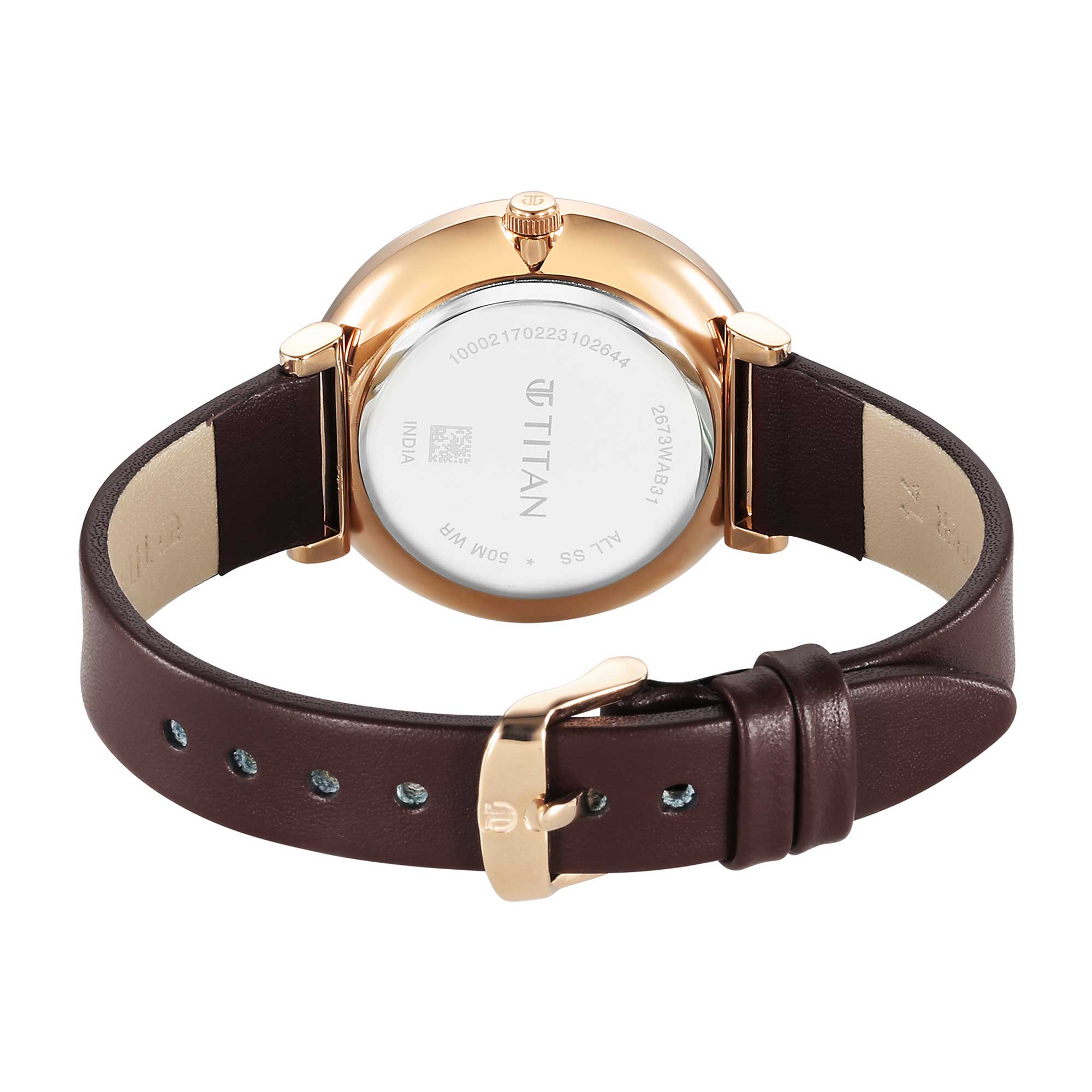 Titan Marhaba Brown Dial Analogue Leather Strap watch for Women-PEROZ Accessories