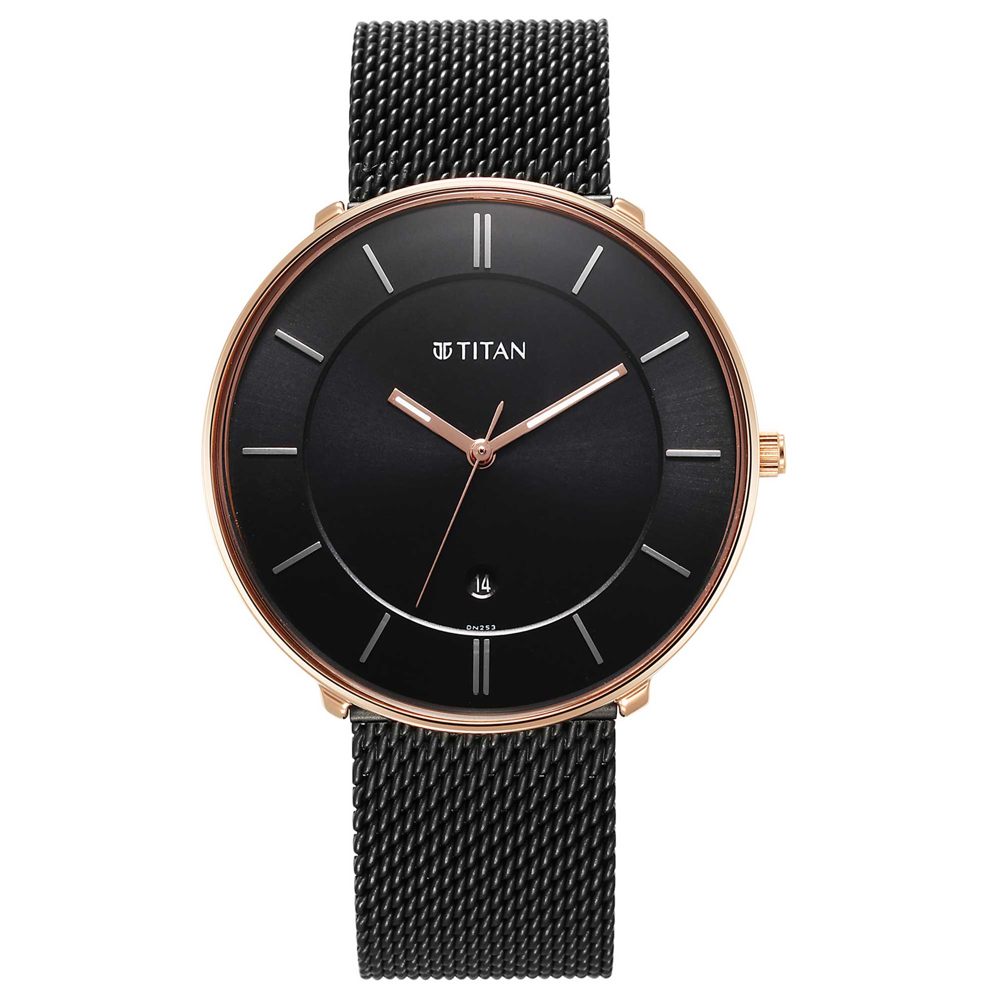 Titan Noir Black Dial Analogue Stainless Steel Strap watch for Men-PEROZ Accessories