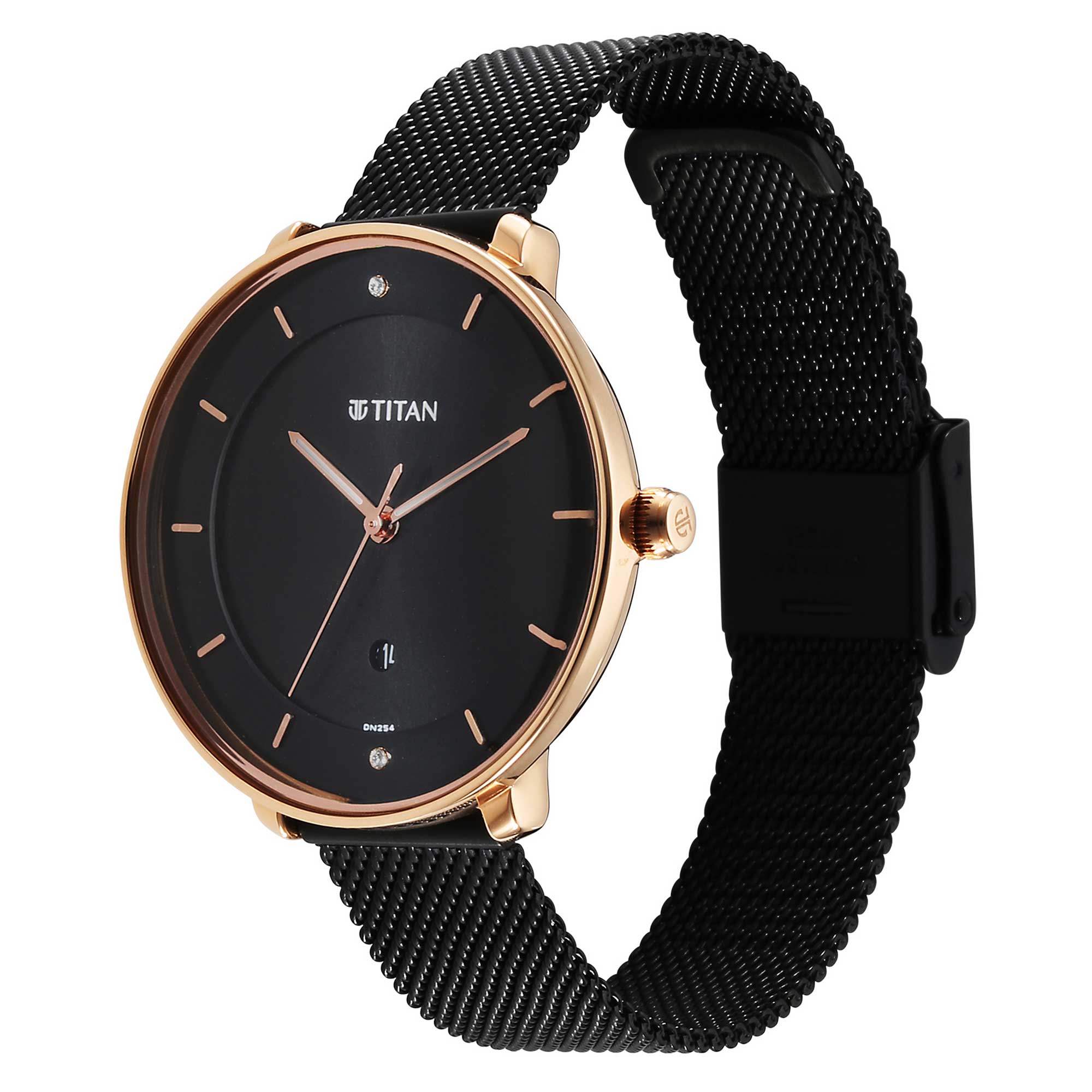 Titan Noir Black Dial Analogue Stainless Steel Strap watch for Women-PEROZ Accessories