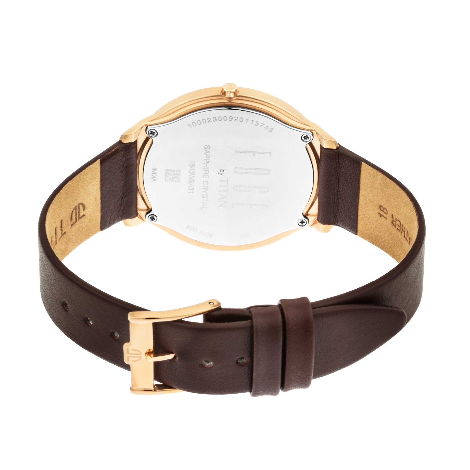 Titan Quartz Analogue White Dial Leather Strap Watch for Men-PEROZ Accessories