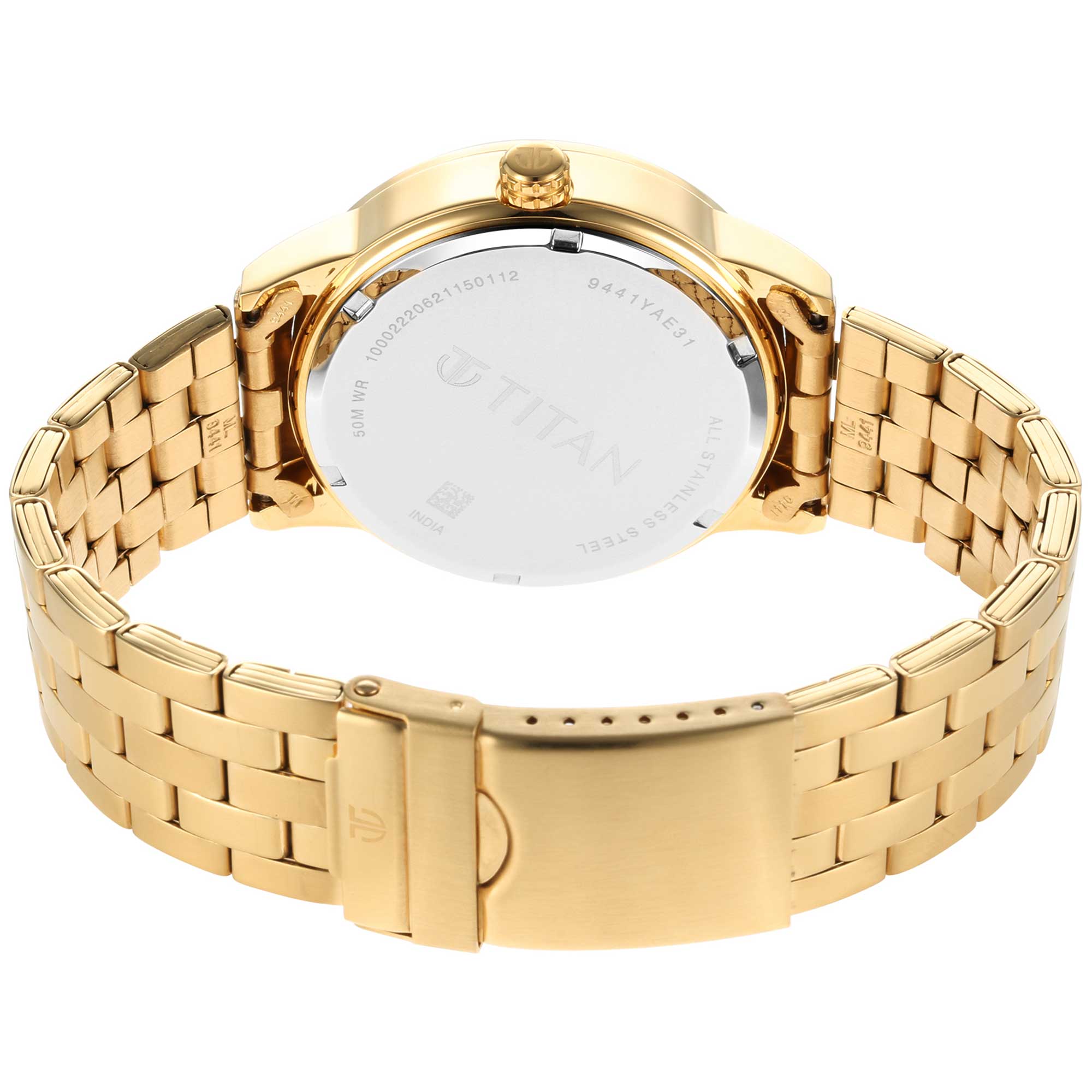 Titan Quartz Analogue White Dial Stainless Steel Strap Watch for Men-PEROZ Accessories