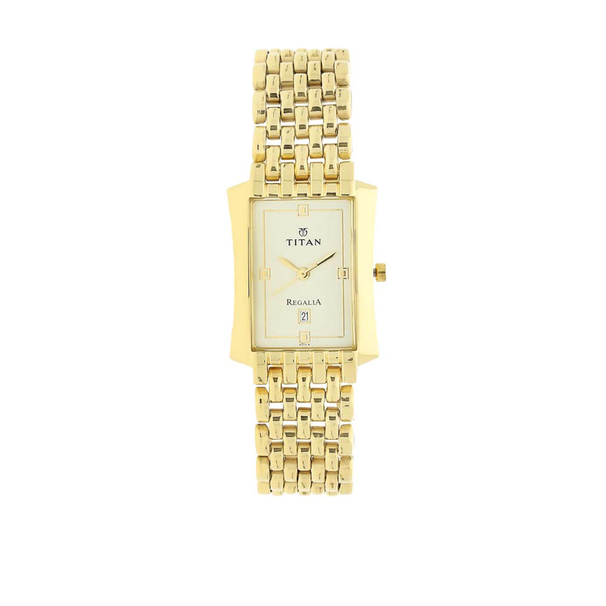 Titan Quartz Analogue with Date White Dial Stainless Steel Strap Watch for Men-PEROZ Accessories