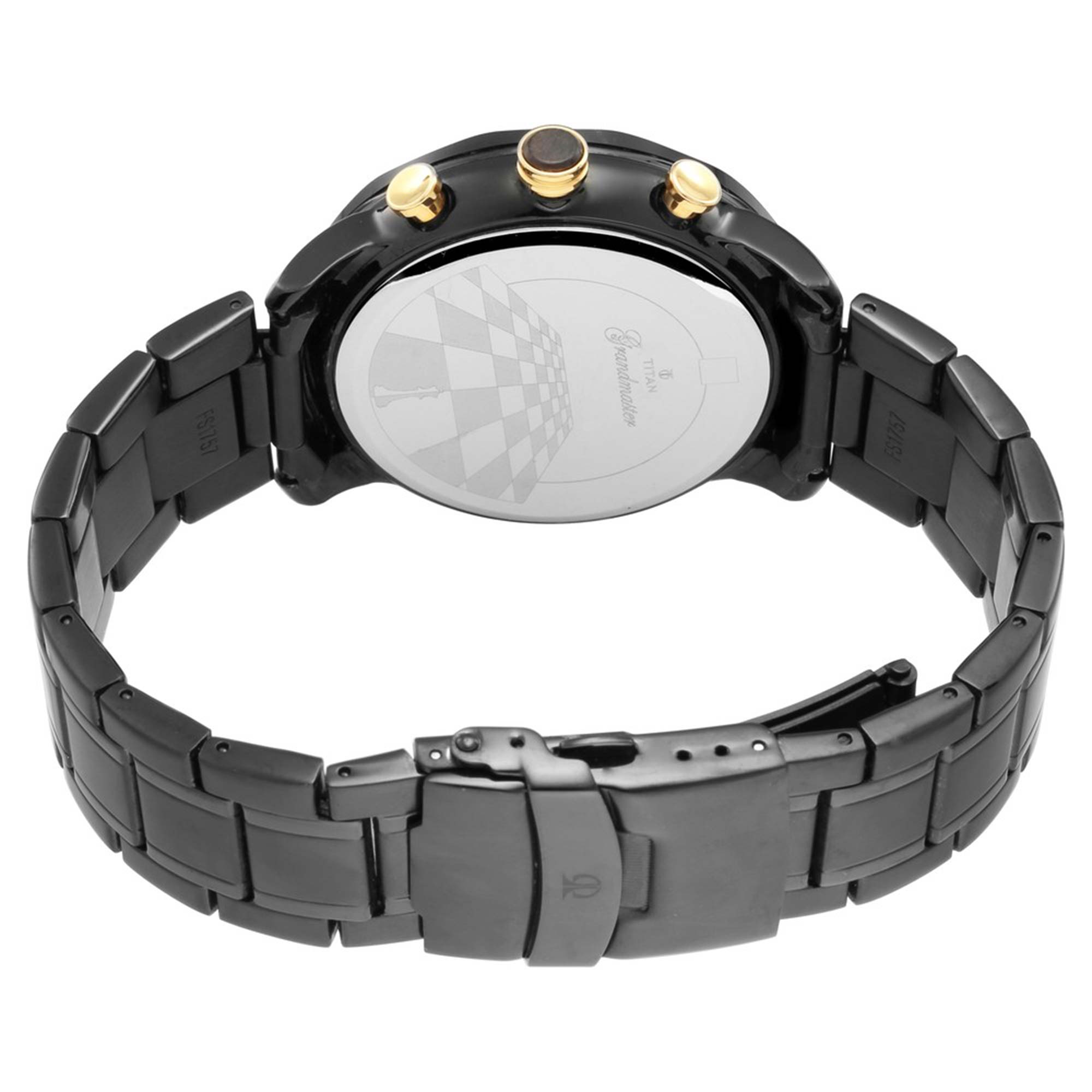 Titan Quartz Multifunction Black Dial Metal Strap Watch for Men-PEROZ Accessories