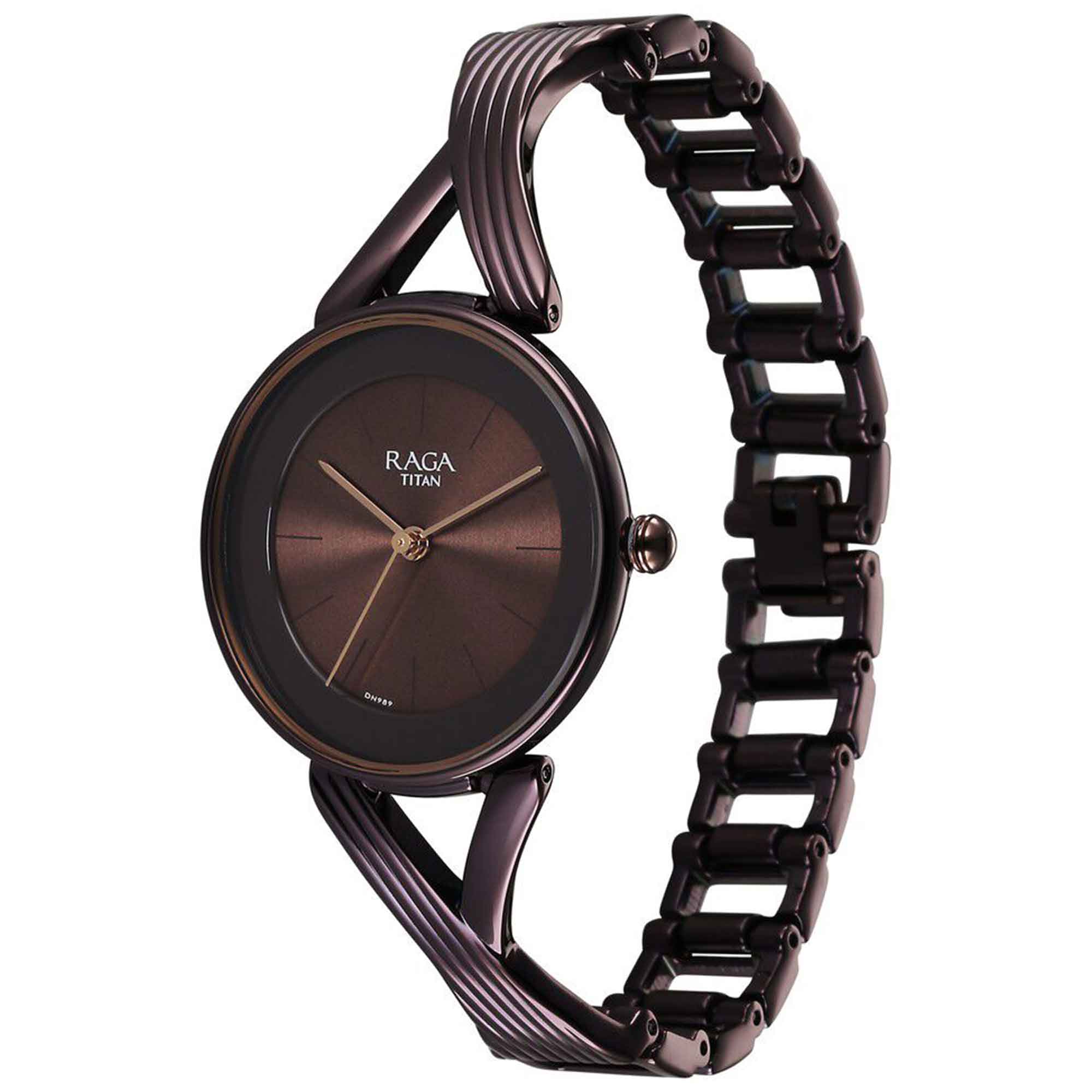 Titan Raga Chic Quartz Analogue Brown Dial Metal Strap Watch for Women-PEROZ Accessories