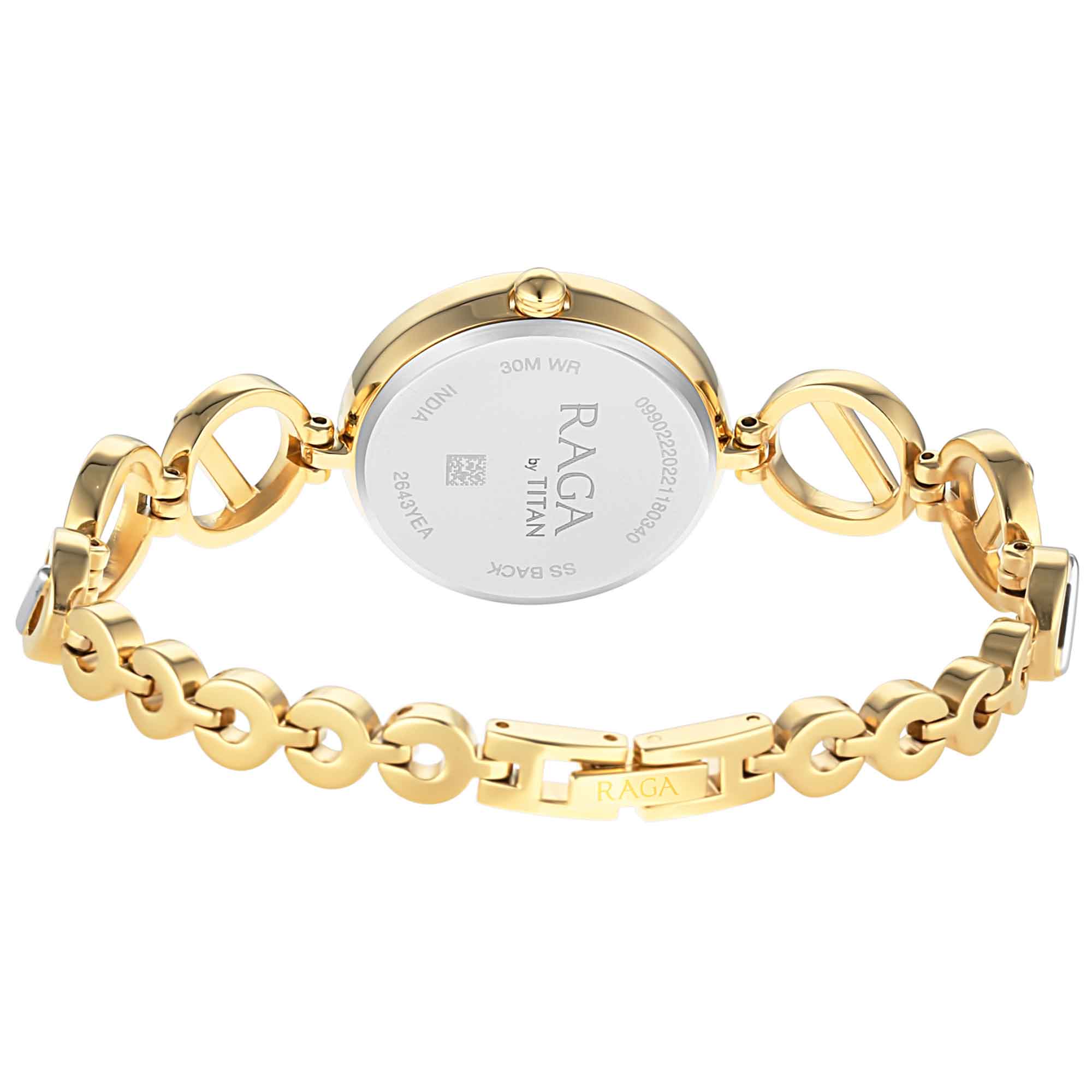 Titan Raga Viva Golden Dial Women Watch With Metal Strap-PEROZ Accessories