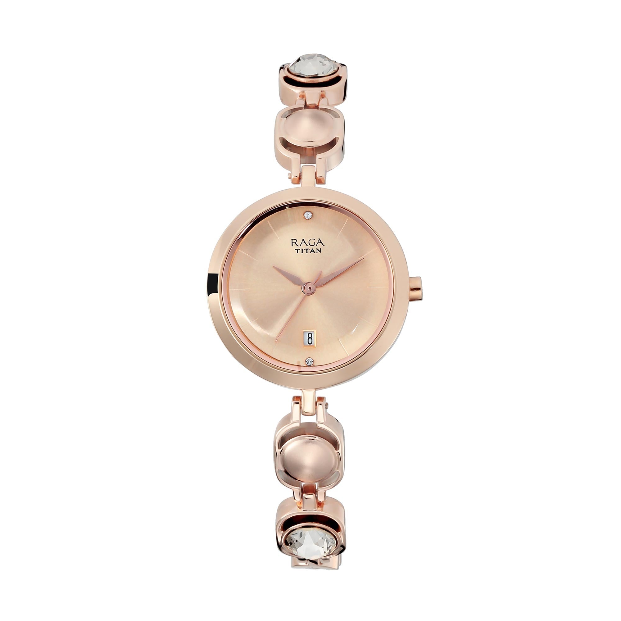 Titan Raga Viva Rose Gold Dial Analogue with Date Metal Strap watch for Women-PEROZ Accessories