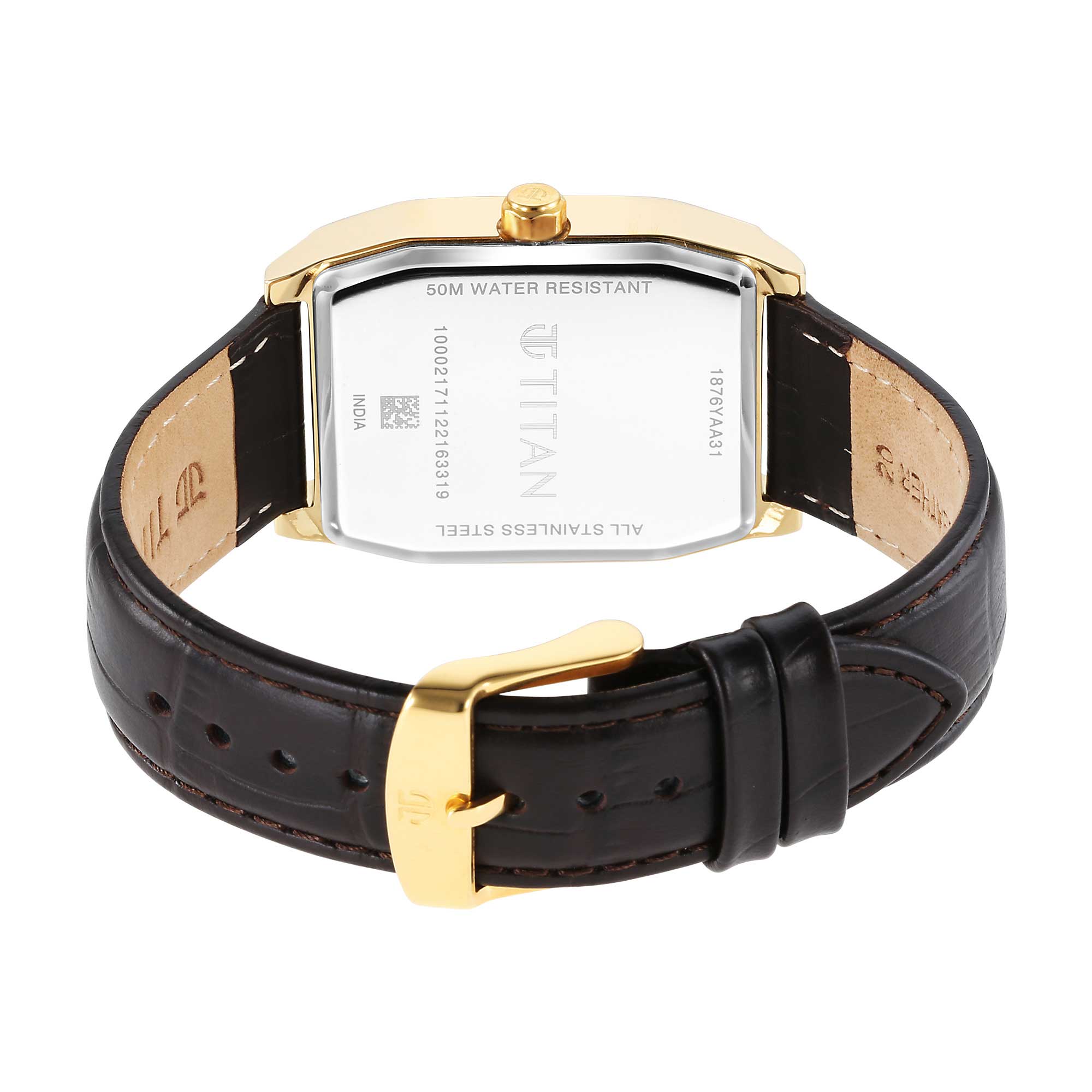 Titan Regalia Opulent White Dial Analogue with Day and Date Leather Strap Watch for Men-PEROZ Accessories