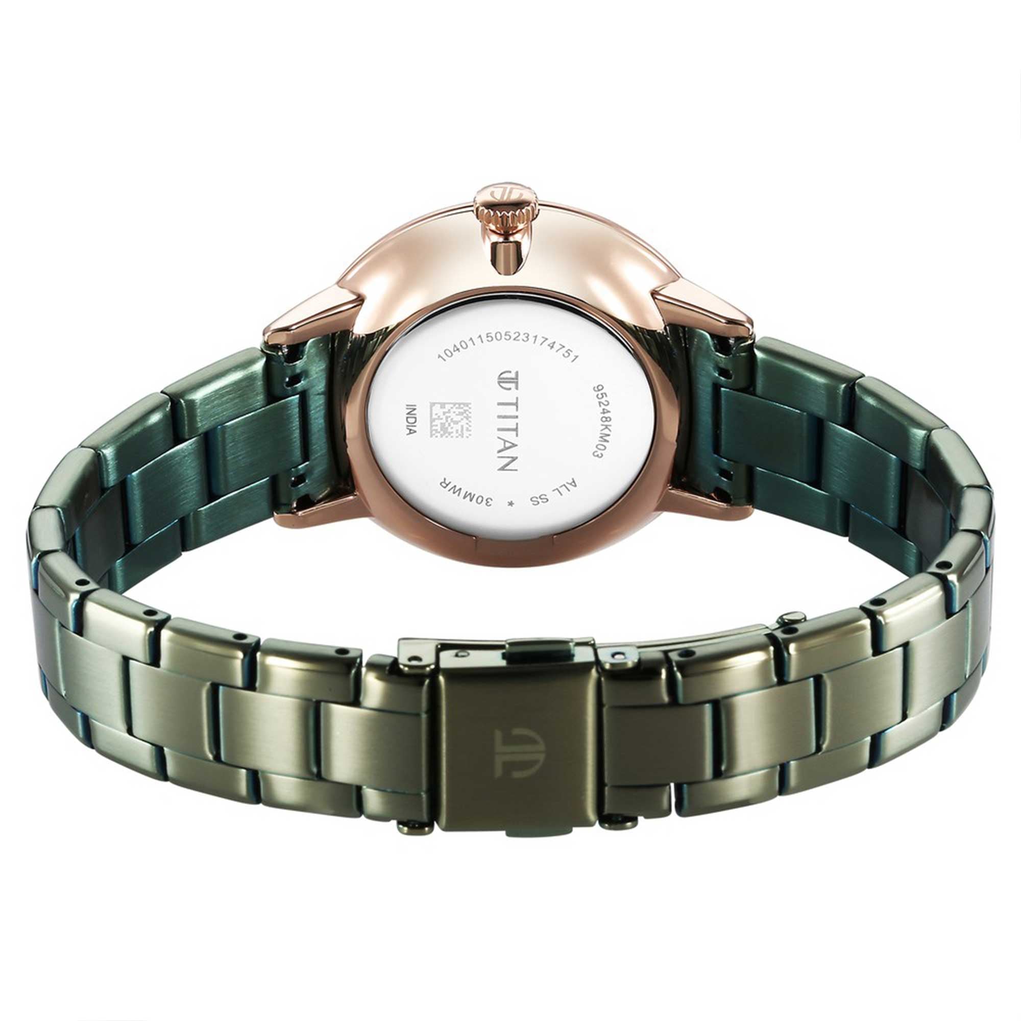 Titan TGIF Quartz Analogue Green Dial Green Stainless Steel Strap Watch for Women-PEROZ Accessories