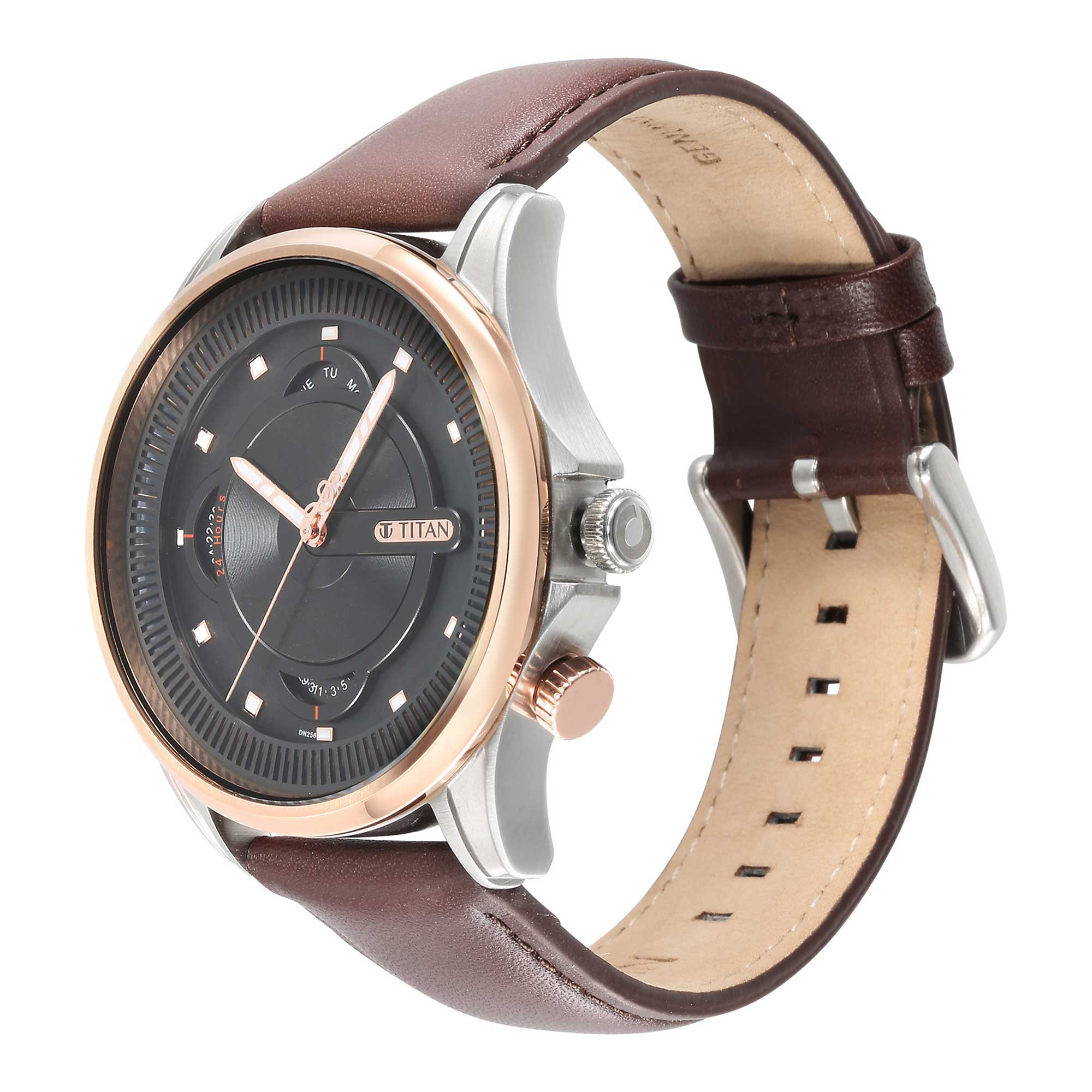 Titan Techno Beats Black Dial Analogue with Day and Date Steel Strap Watch for Men-PEROZ Accessories