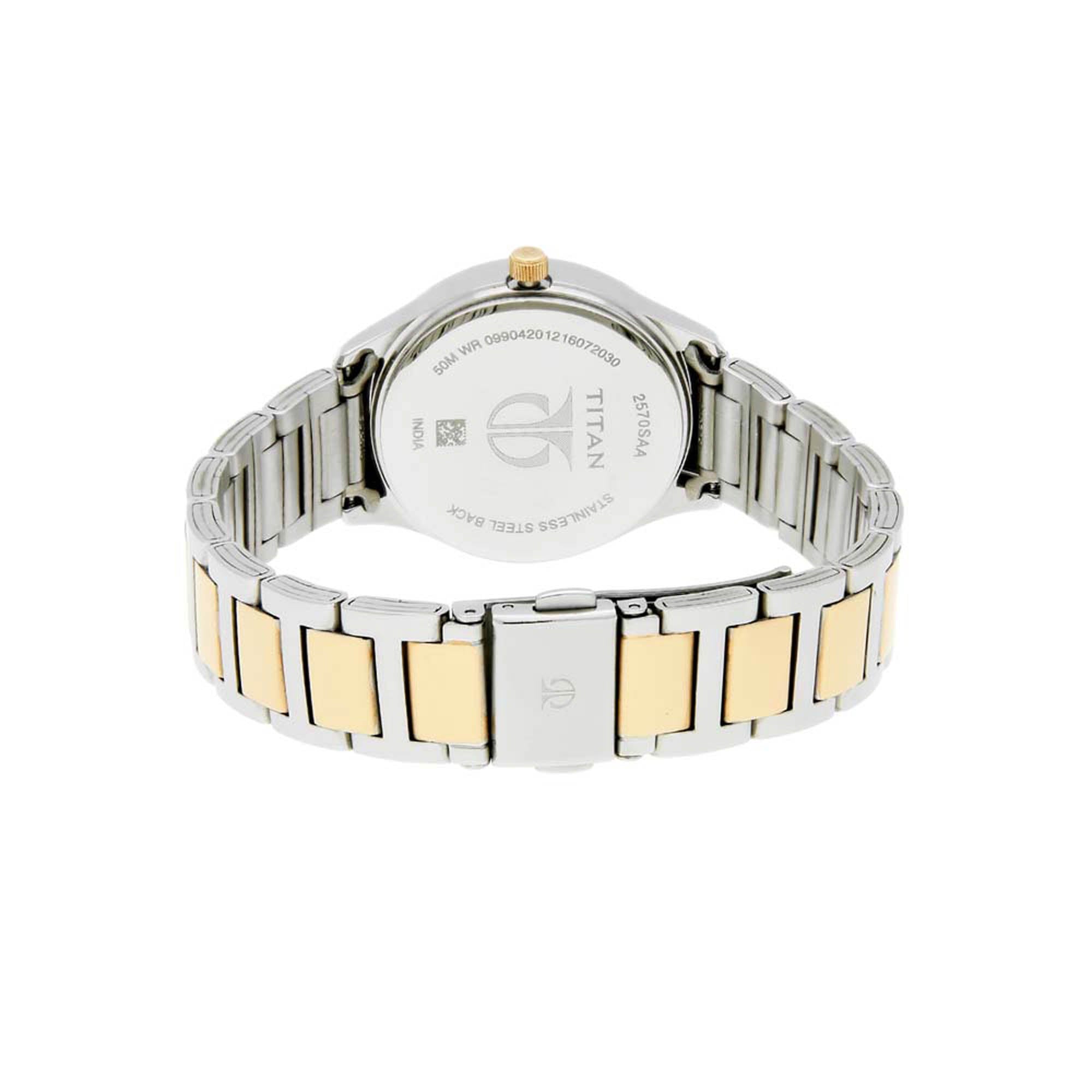 Titan Workwear Pink Dial Analog with Day and Date Stainless Steel Strap Watch for Women-PEROZ Accessories