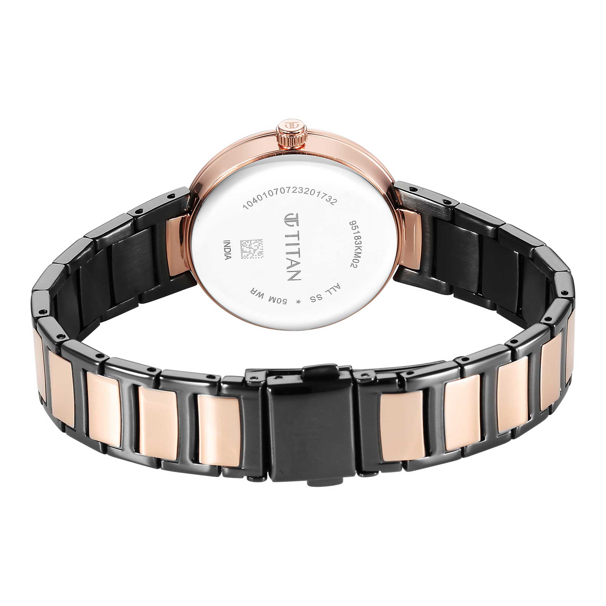 Titan Workwear Quartz Analog Anthracite Dial Stainless Steel Strap Watch for Women-PEROZ Accessories