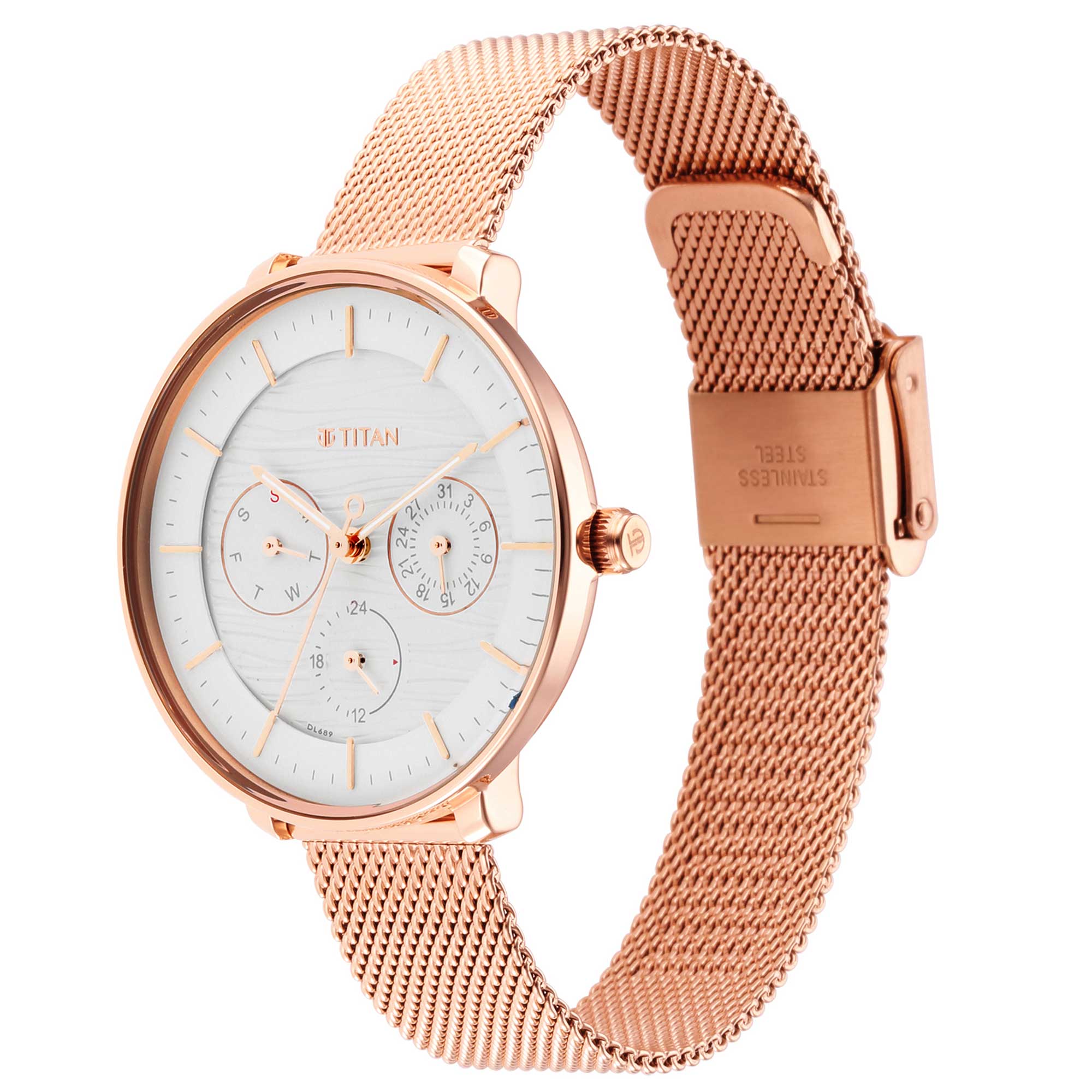 Titan Workwear Silver Dial Women Watch With Stainless Steel Strap-PEROZ Accessories