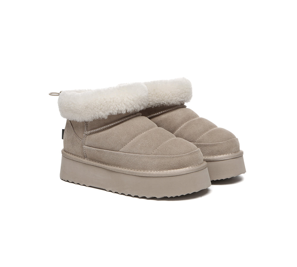 UGG EVERAU® UGG Boots Women Sheepskin Wool Drawstring Platform Payton-PEROZ Accessories
