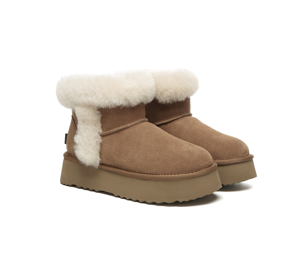 UGG EVERAU® UGG Boots Women Sheepskin Wool Shearling Lined Mini Platform Kazzi-PEROZ Accessories