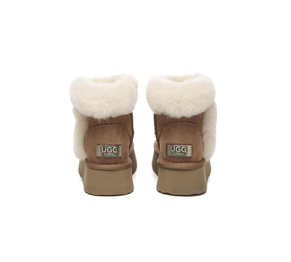 UGG EVERAU® UGG Boots Women Sheepskin Wool Shearling Lined Mini Platform Kazzi-PEROZ Accessories