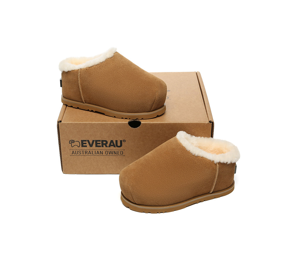 UGG EVERAU® UGG Slippers Sheepskin Wool Chunky Ankle Euro Loaf Pablo-PEROZ Accessories