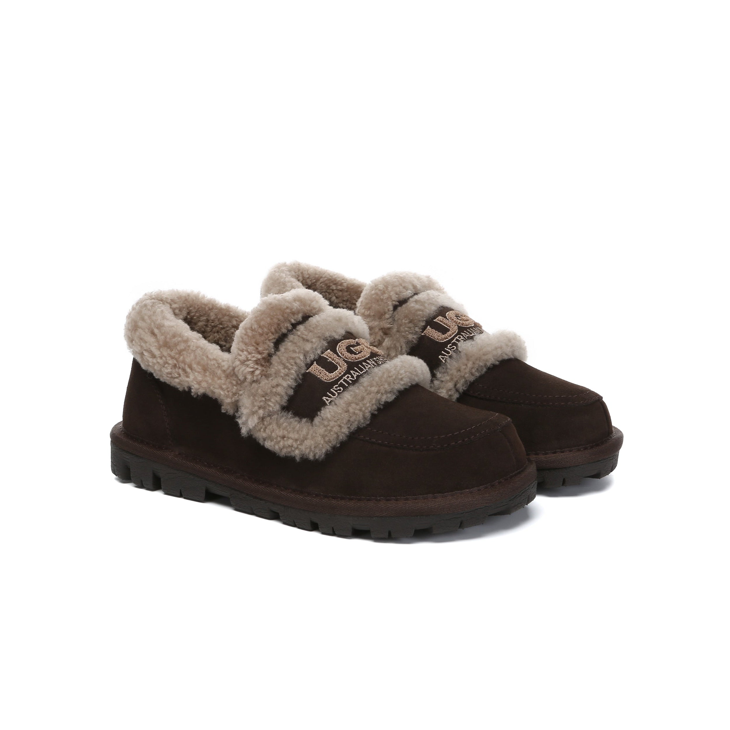 AUSTRALIAN SHEPHERD® UGG Slippers Women Sheepskin Wool Ankle Rilee Loafers-UGG Slippers-PEROZ Accessories