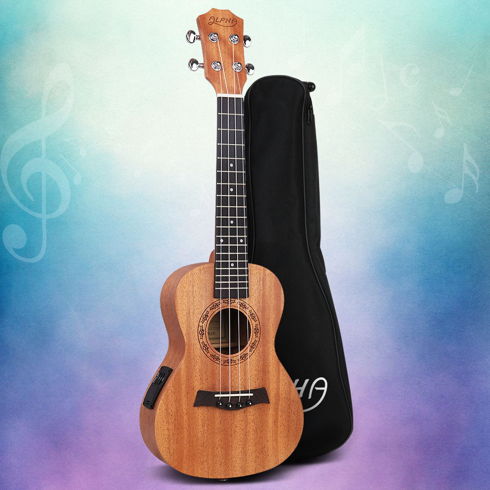 Alpha 26" Ukulele Equaliser Natural Mahogany Tenor Beginner Gift w/ Bag-Audio & Video > Musical Instrument & Accessories-PEROZ Accessories