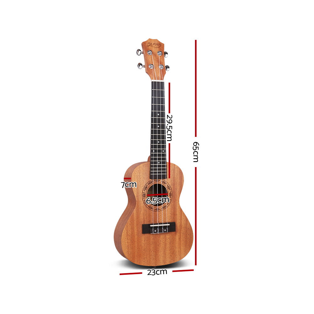 Alpha 26" Ukulele Natural Mahogany Tenor Beginner Gift w/ Carry Bag-Audio & Video > Musical Instrument & Accessories-PEROZ Accessories