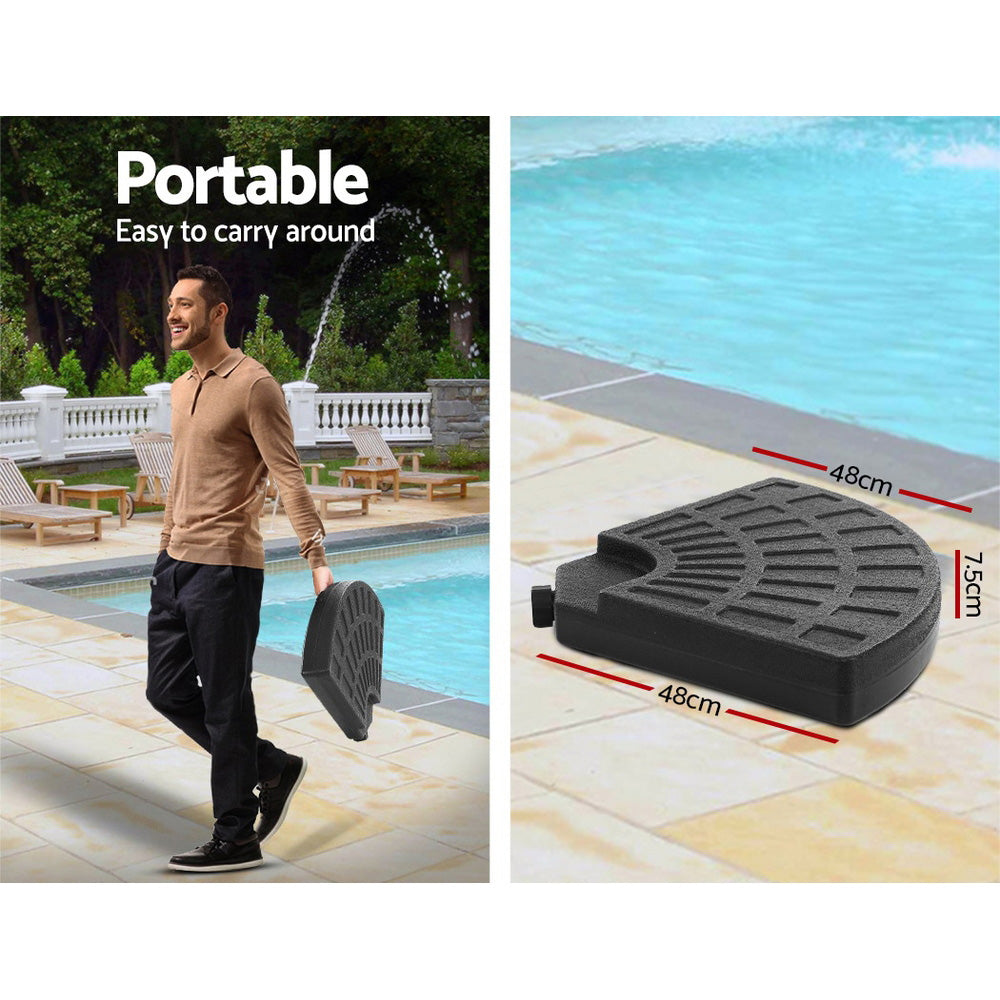 Instahut 3m Outdoor Umbrella w/Base Cantilever Beach Garden Patio Black-Home & Garden > Shading > Umbrellas & Sunshades-PEROZ Accessories