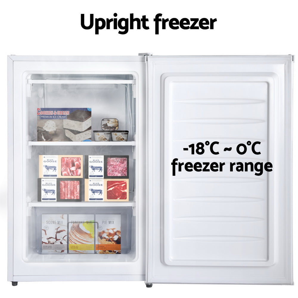 Devanti 81L Upright Freezer Fridge White-Appliances > Fridges & Freezers > Freezers-PEROZ Accessories